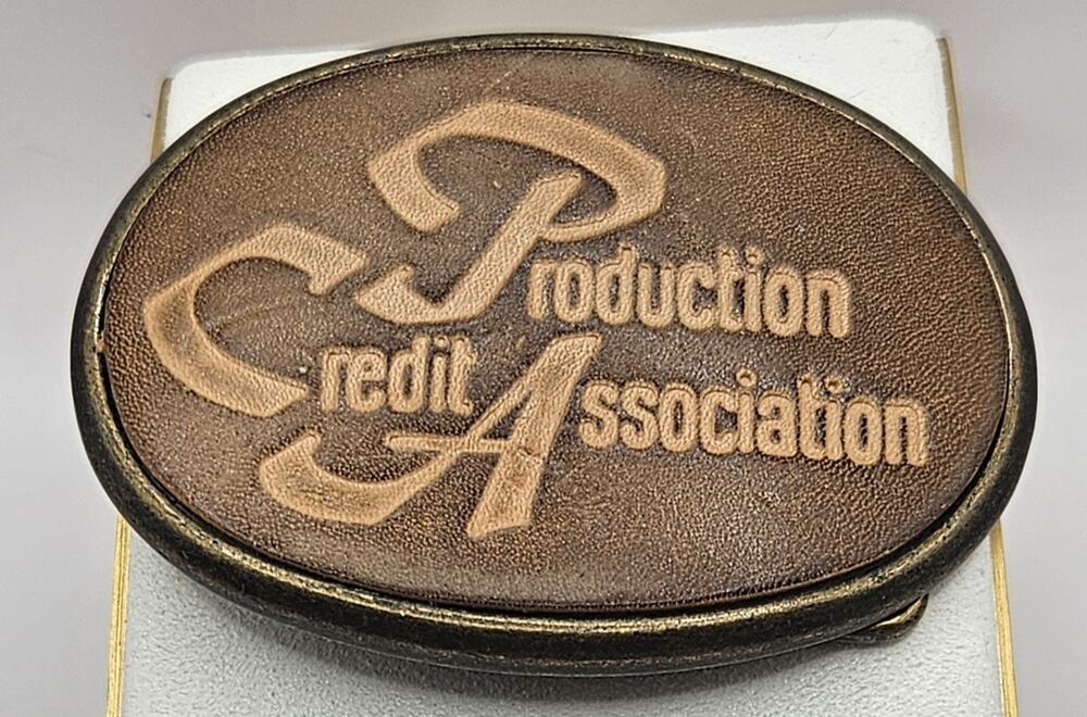 VINTAGE 1970s **PRODUCTION CREDIT ASSOCIATION** COMPANY BELT BUCKLE